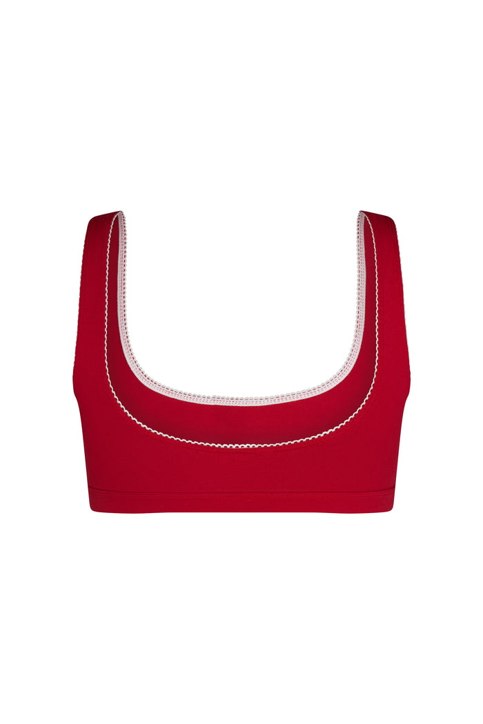 SUPPORT COTTON BRA IN CHERRY