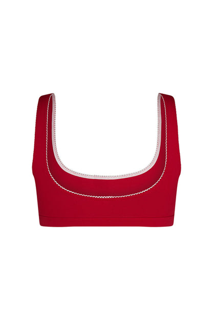 SUPPORT COTTON BRA IN CHERRY