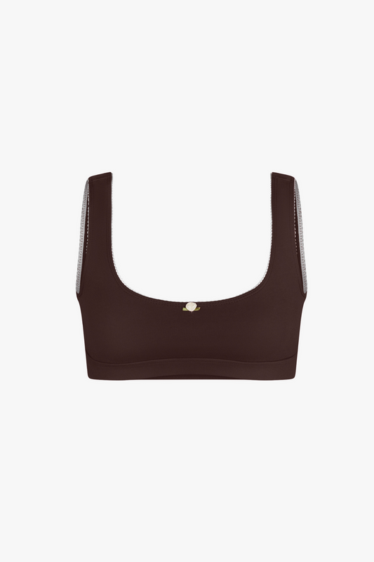 SUPPORT COTTON BRA IN MOCHA
