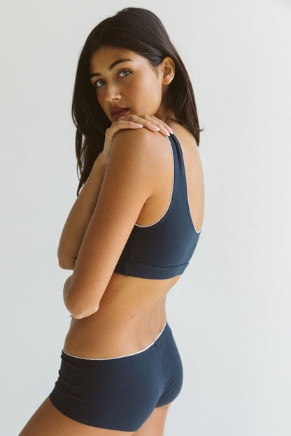 SUPPORT COTTON BRA IN NAVY