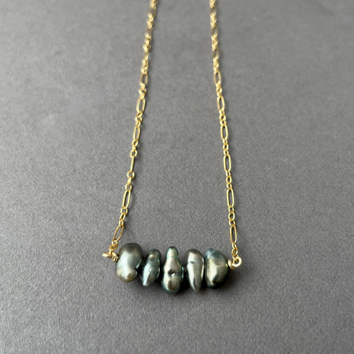 SWEET KEYS TAHITIAN KESHI PEARL NECKLACE