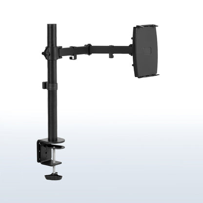 Articulating height adjustable tablet holder desk mount.