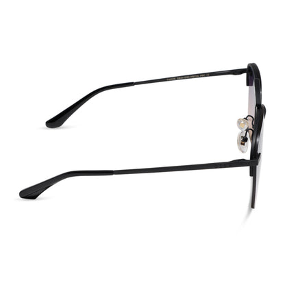 diff eyewear featuring the tahoe aviator sunglasses with a matte black frame and twilight gradient lenses side view