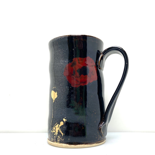 Tall poppy mug in stoneware