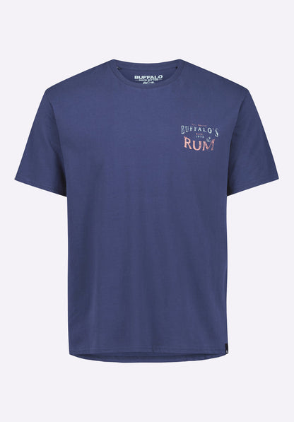 Buffalo Men T-Shirts Navy Knit Tees Short Sleeve Regular-Fit Crew Neck