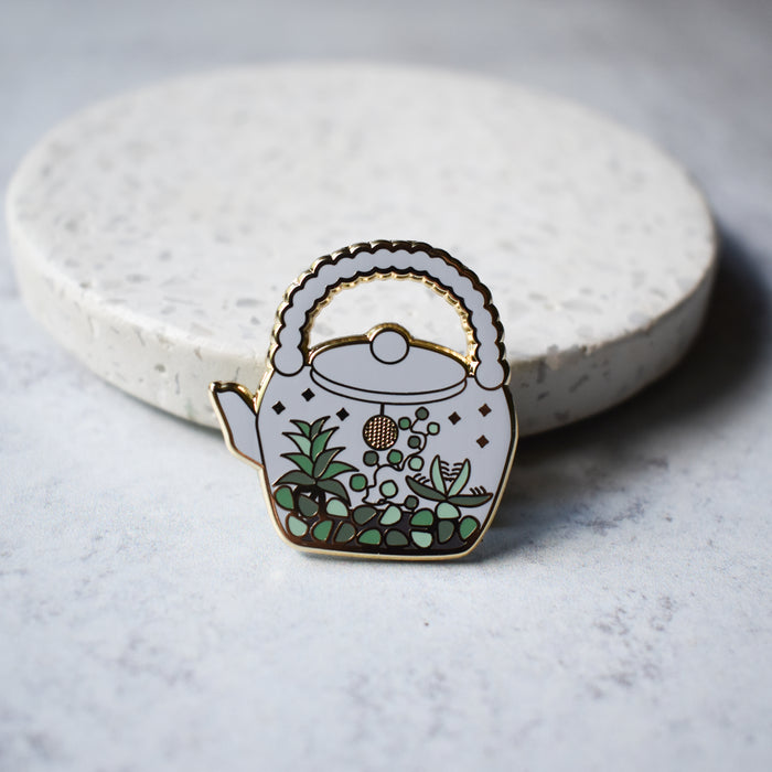 Terrarium Teapot enamel pin