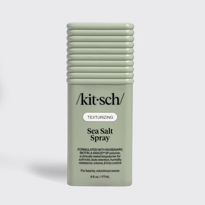 KITSCH Texturizing Sea Salt Spray — hero standalone bottle shot on light background — Formulated with rosemary, Biotin & Amaze® SP polymer — For sea-siren-approved beach waves — no crunch, just touchable texture — 6 fl oz / 177 mL