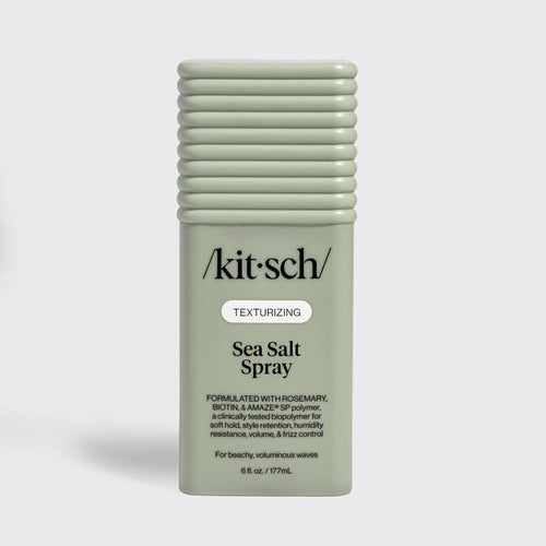 KITSCH Texturizing Sea Salt Spray — hero standalone bottle shot on light background — Formulated with rosemary, Biotin & Amaze® SP polymer — For sea-siren-approved beach waves — no crunch, just touchable texture — 6 fl oz / 177 mL
