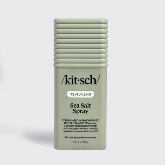 KITSCH Texturizing Sea Salt Spray — hero standalone bottle shot on light background — Formulated with rosemary, Biotin & Amaze® SP polymer — For sea-siren-approved beach waves — no crunch, just touchable texture — 6 fl oz / 177 mL