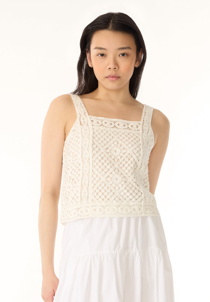 Buffalo Women Sweaters White Knit Sweaters Relaxed Fit Square Neckline