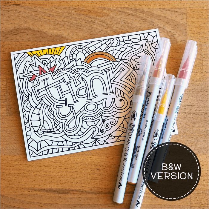 B&W Thank You cards