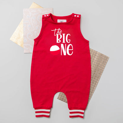 "The Big One" Bobber Personalized Romper with Striped Cuff