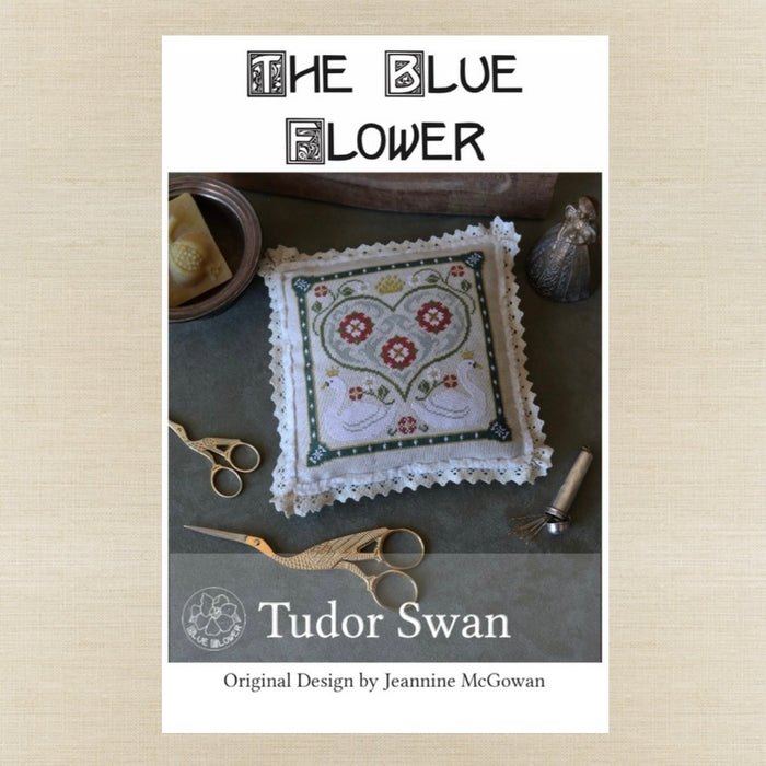 The Blue Flower - Tudor Swan - Booklet Chart IH and/or Roxy Floss Conversion