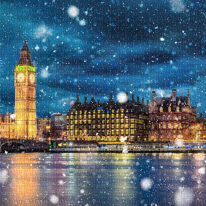 Flakes of snow drift onto the Thames — a soft reminder that winter is near.