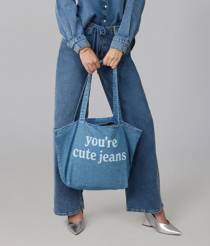 The "You're Cute Jeans" Denim Tote Bag