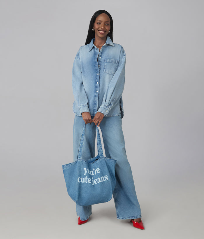 The "You're Cute Jeans" Denim Tote Bag