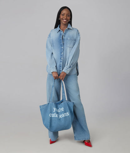 The "You're Cute Jeans" Denim Tote Bag