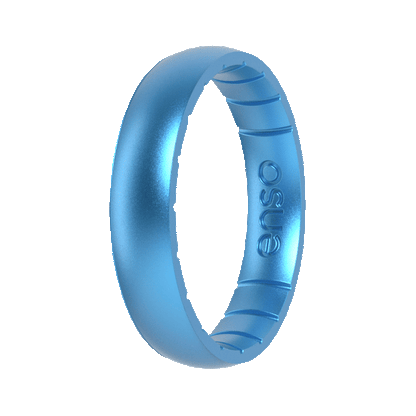 Birthstone Classic Thin Silicone Ring - Blue Topaz