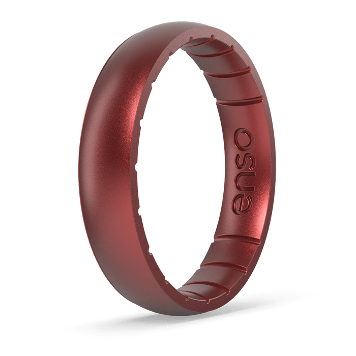 Birthstone Classic Thin Silicone Ring - Garnet