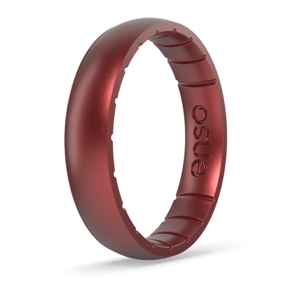 Birthstone Classic Thin Silicone Ring - Garnet