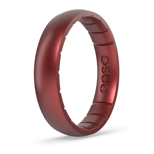 Birthstone Classic Thin Silicone Ring - Garnet