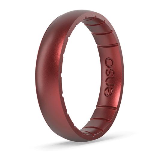 Birthstone Classic Thin Silicone Ring - Garnet