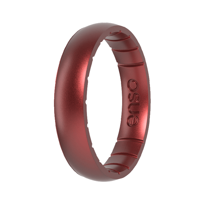 Birthstone Classic Thin Silicone Ring - Garnet