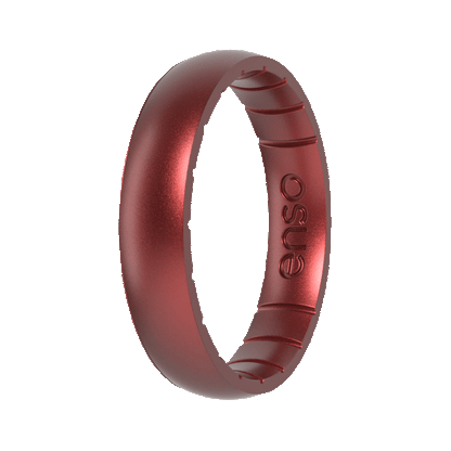 Birthstone Classic Thin Silicone Ring - Garnet