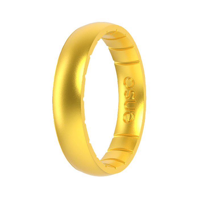 Birthstone Classic Thin Silicone Ring - Yellow Topaz