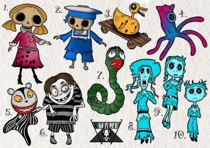 Tim Burton inspired designs by Emily