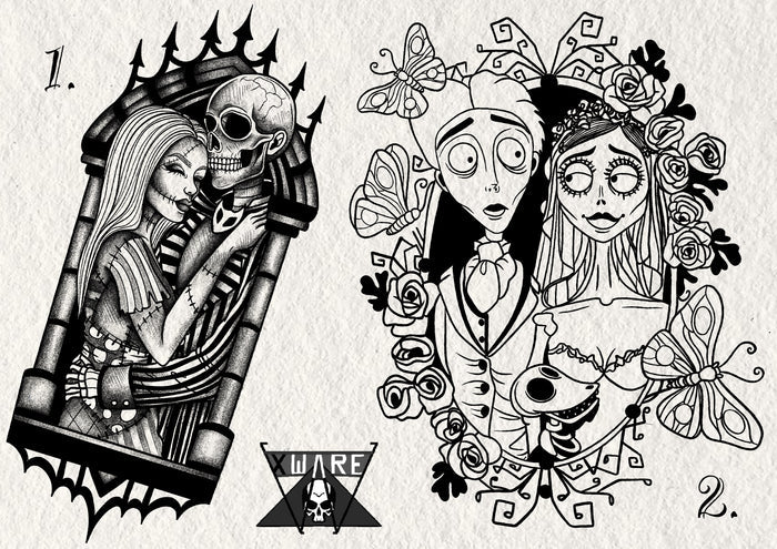 Tim Burton inspired designs by Emily