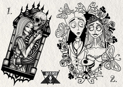 Tim Burton inspired designs by Emily