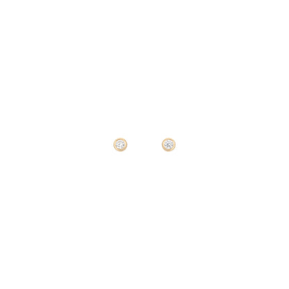 Tiny Diamond Round Studs 18k Yellow Gold