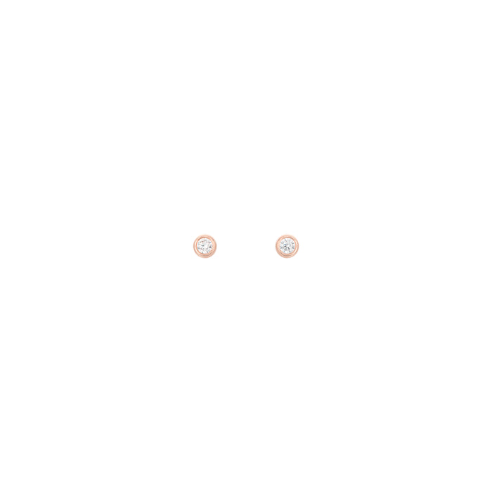 Tiny Diamond Round Studs 18k Rose Gold