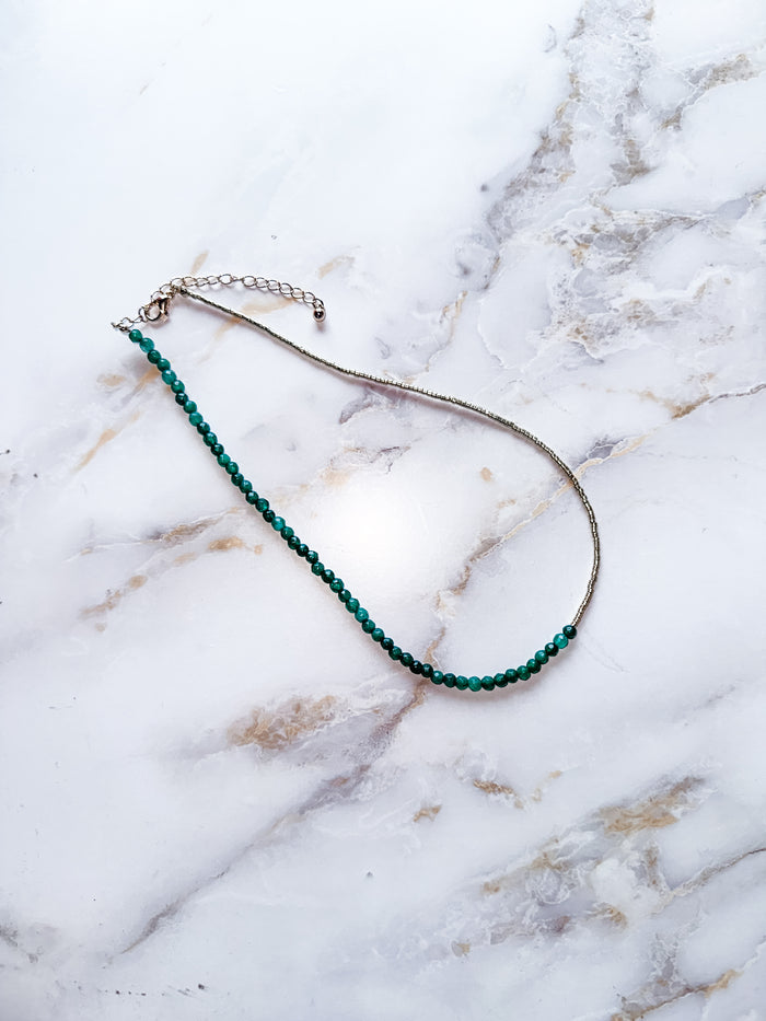 Tiny Green and Gold Candy Necklace