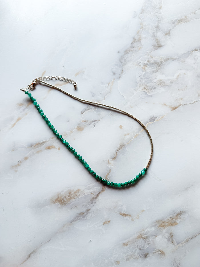 Tiny Green and Gold Candy Necklace