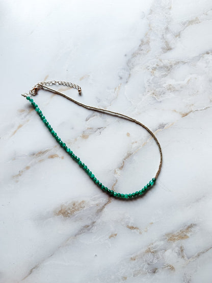 Tiny Green and Gold Candy Necklace