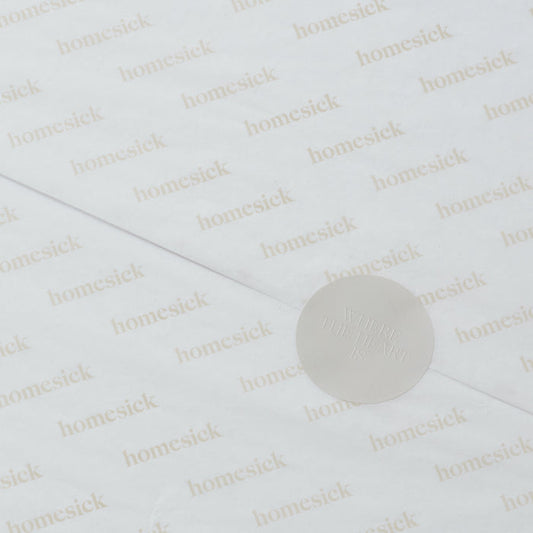 A close up image of the homesick Tissue paper