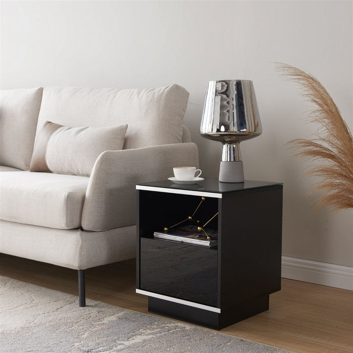TITAN Side Table Black by Tauris -Home Living Store - -