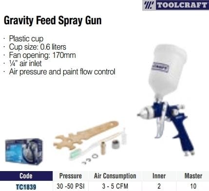 Tool Craft Gravity Spray Paint Gun - TC4839 MEGA