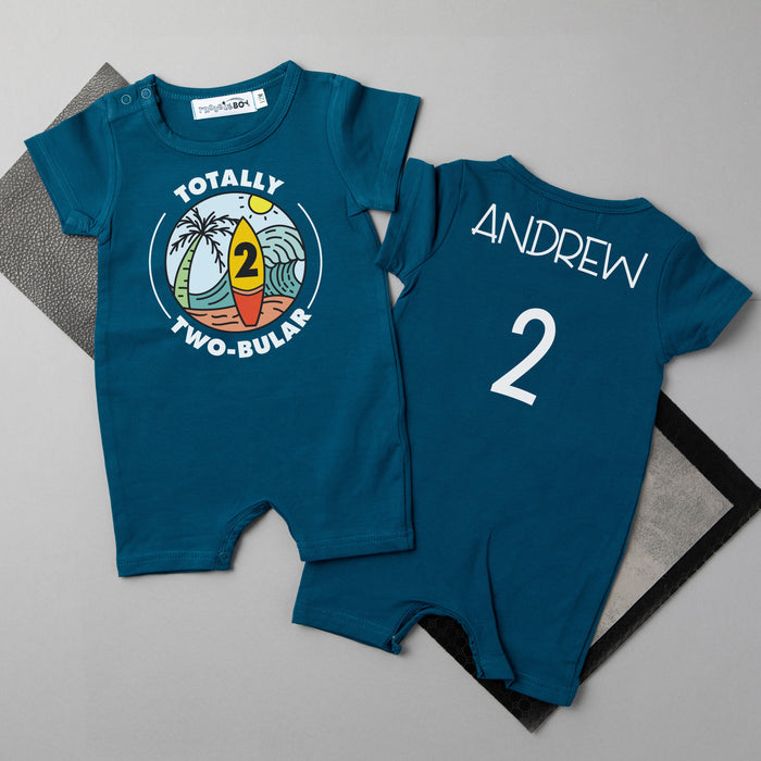 "Totally Two-bular" Personalized 2nd Birthday Shorts Romper