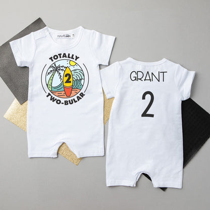 "Totally Two-bular" Personalized 2nd Birthday Shorts Romper