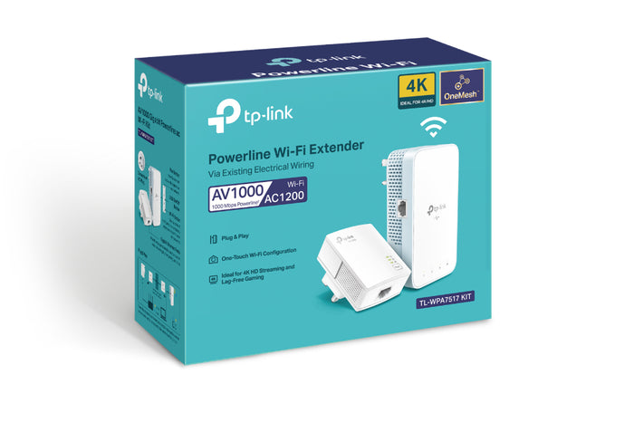 TP-Link AV1000 Gigabit Powerline AC Wi-Fi Kit 2 Pack White | TL-WPA7517 KIT