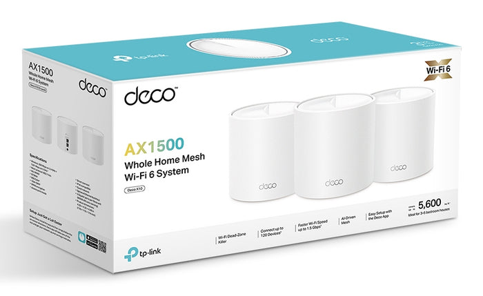 TP-Link Deco AX1500 Wi-Fi 6 Whole Home Mesh System 3 Pack White |  X1500