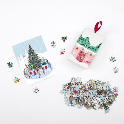 Tree Skaters 130 Piece Puzzle Ornament 100 Piece Puzzles Louise Cunningham