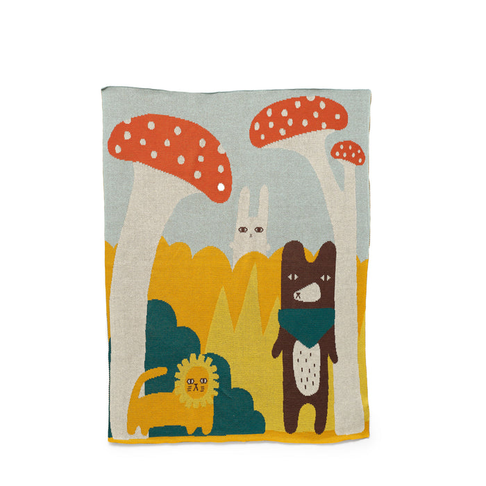 Trees and Creatures Cotton Mini Blanket