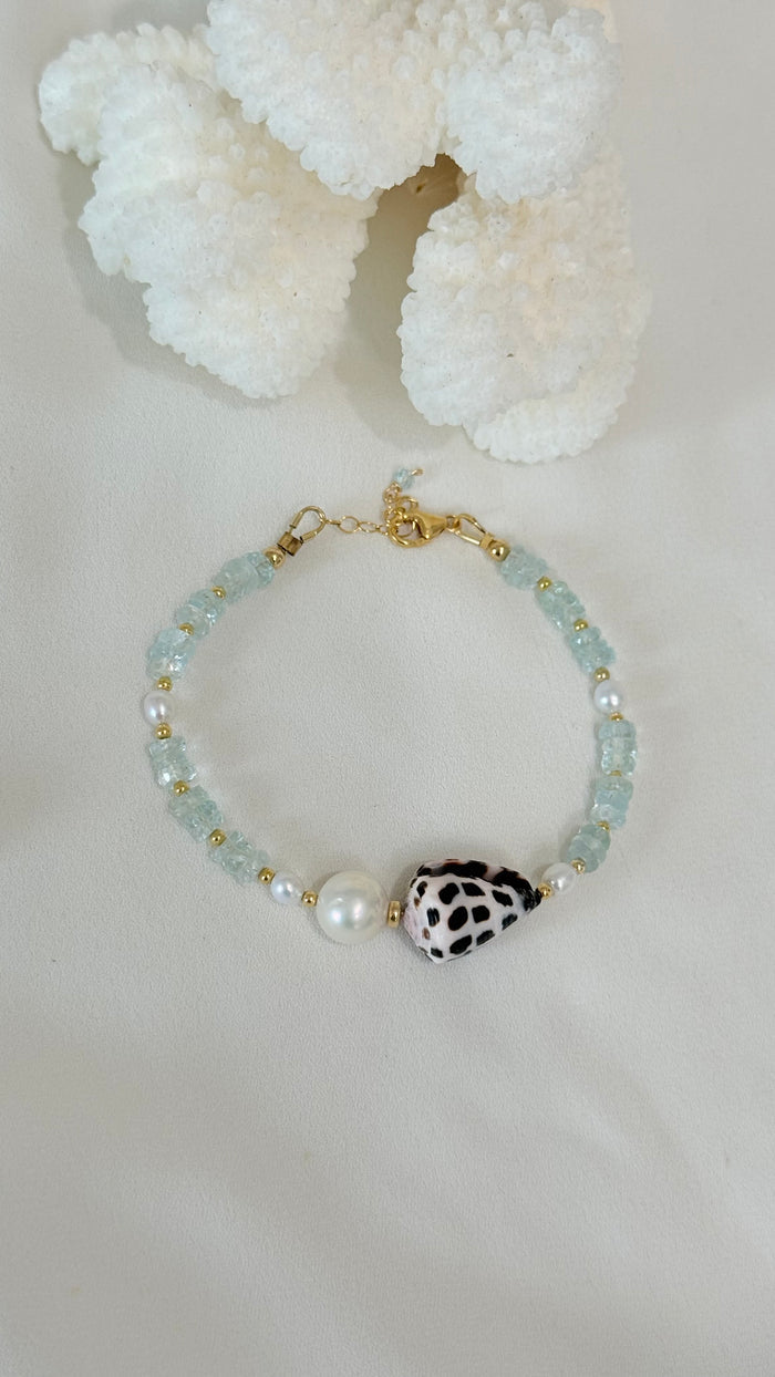 Trinidad bracelet - Hebrew x Aquamarine