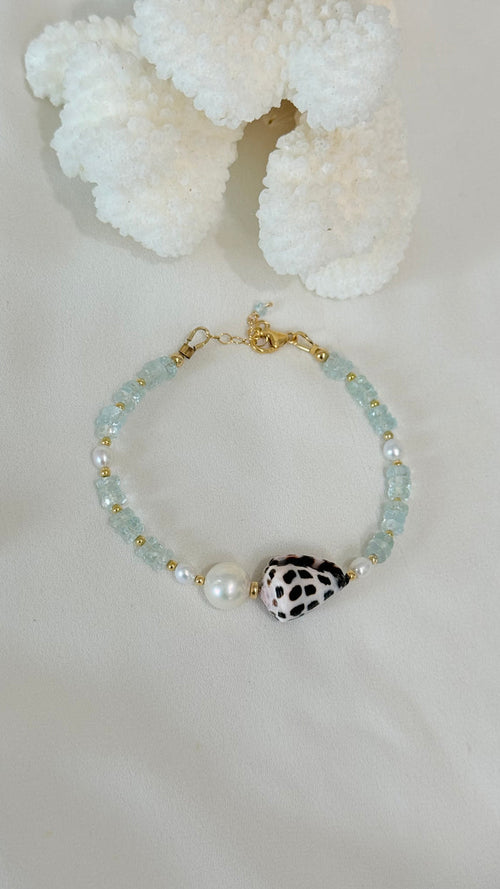 Trinidad bracelet - Hebrew x Aquamarine