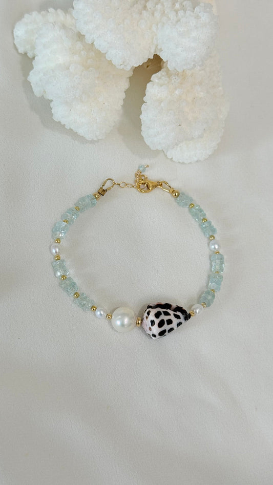 Trinidad bracelet - Hebrew x Aquamarine