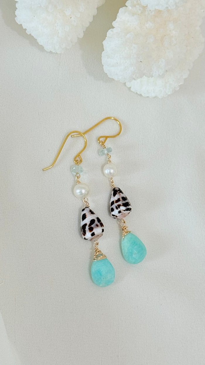 Trinidad drop earrings - Hebrew x Aquamarine